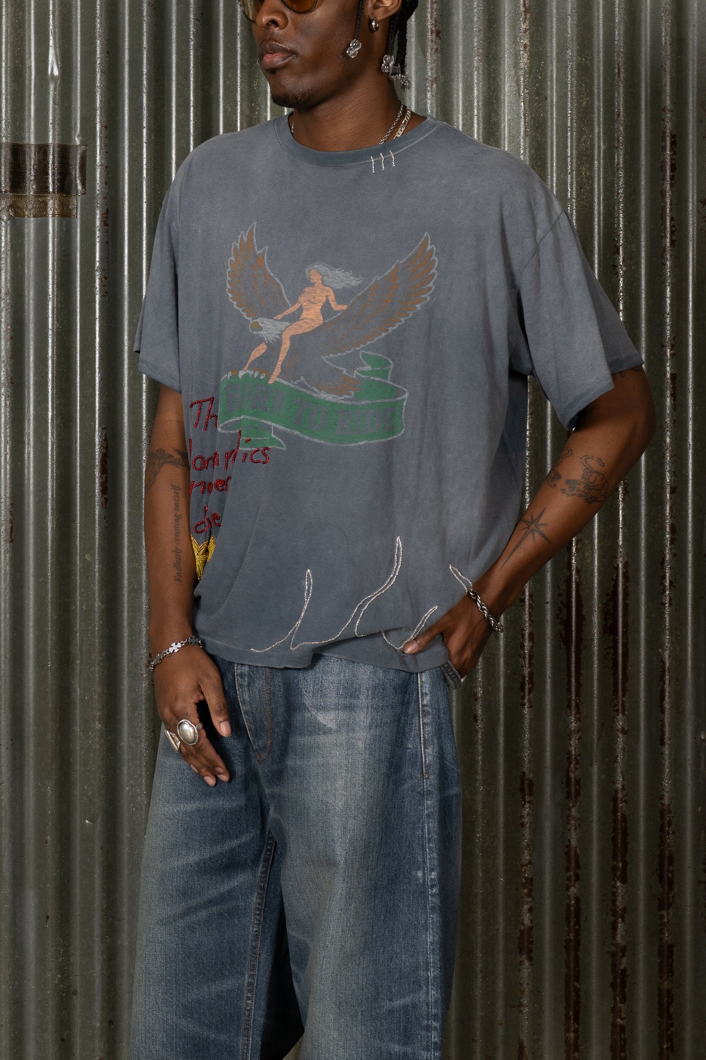 THE ROMANTICS BEADED T-SHIRT