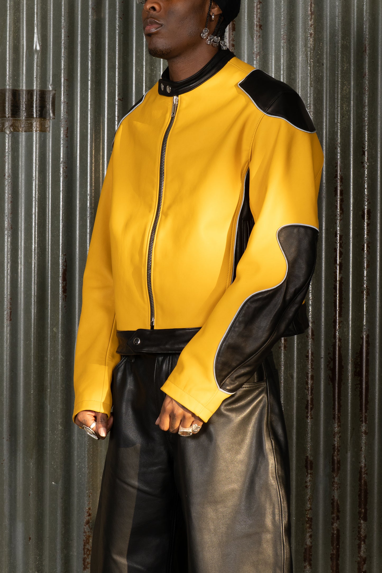 Night Rider Leather Jacket - Yellow