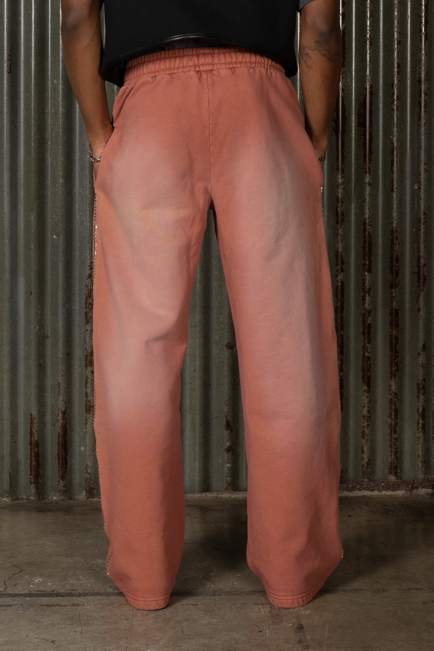 CHROME STITCH SWEATPANT - PEACH - COPY