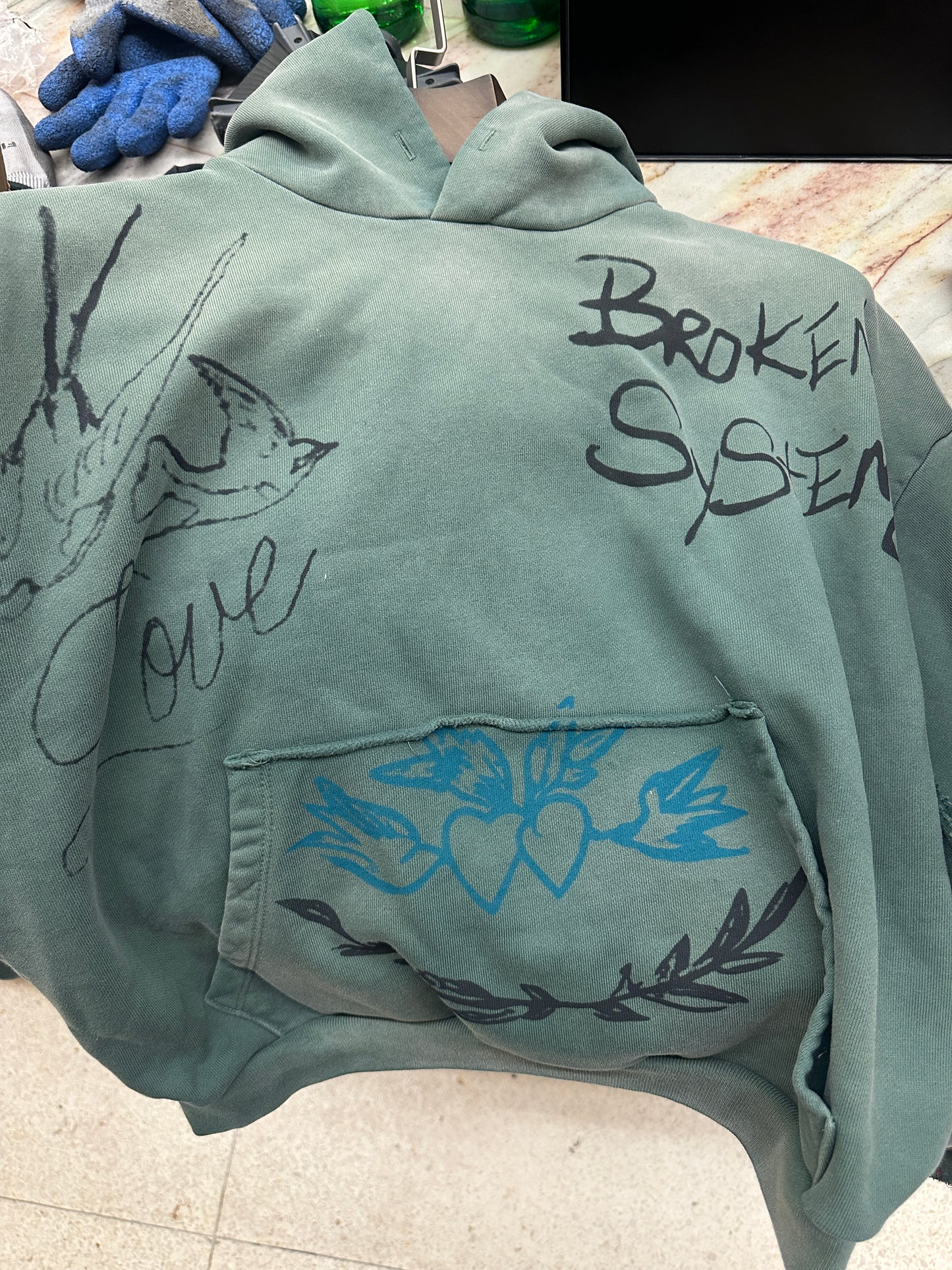 Broken System Hoodie - Green