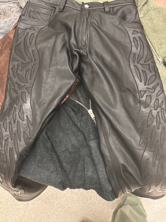 Screaming Eagle Leather Pant - Black