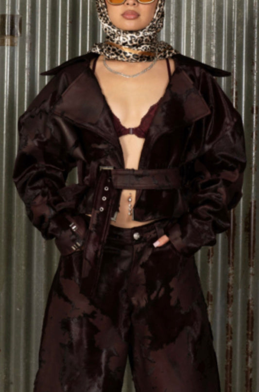 Romantics Leather Jacket - Maroon