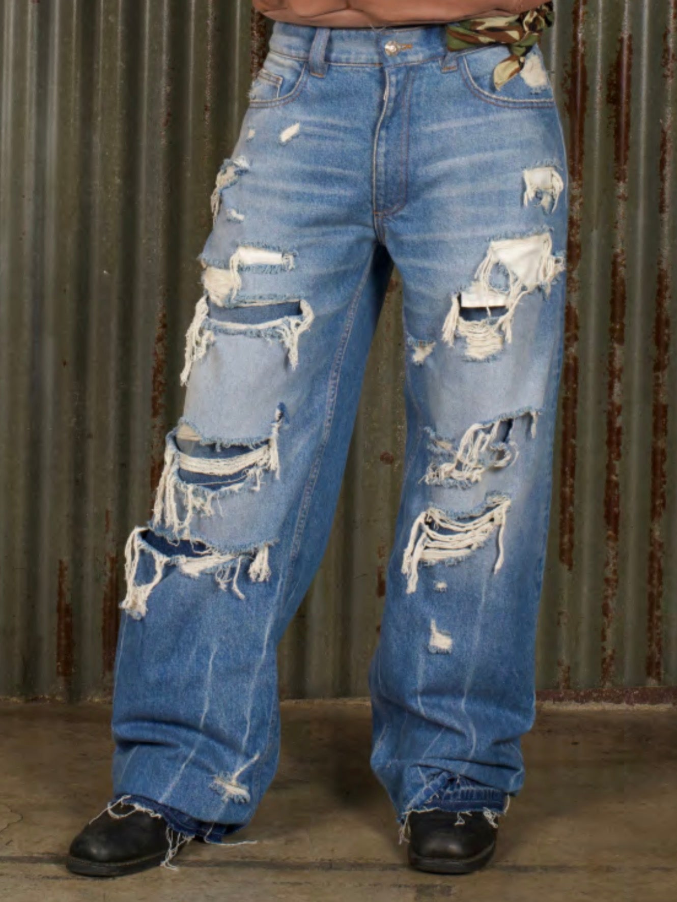 DOUBLE STACK DENIM PANT