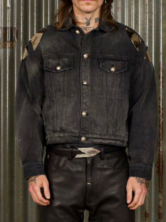 COLD SHOULDER DENIM JACKET