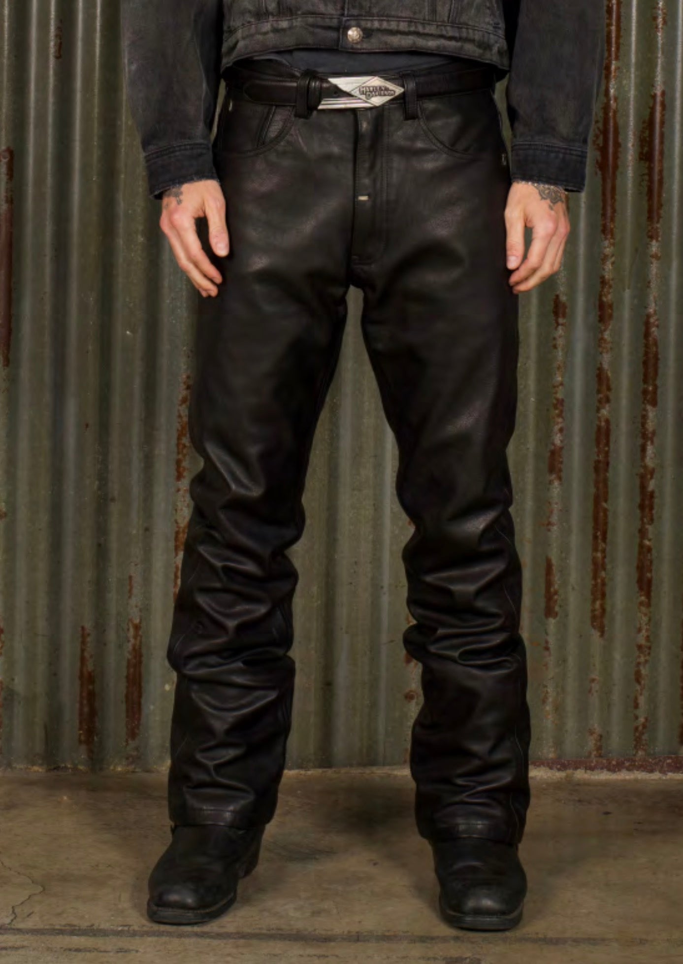 CHROME PIPE LEATHER PANT