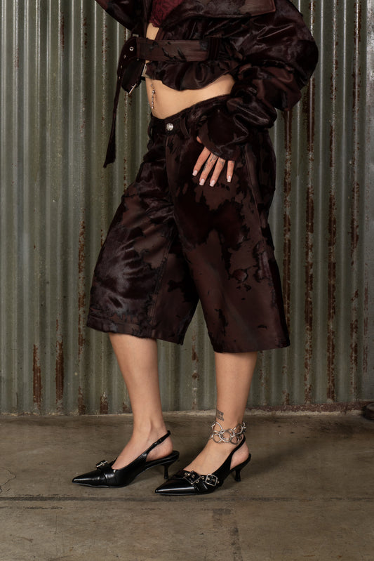 Romantics Leather Short - Maroon