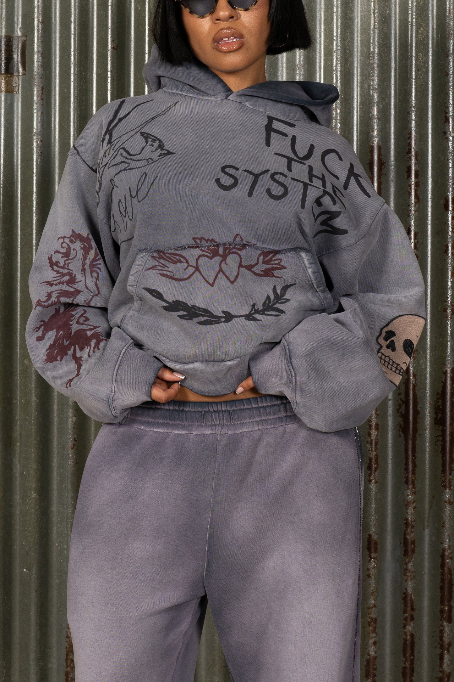 Fuck The System Hoodie Woman