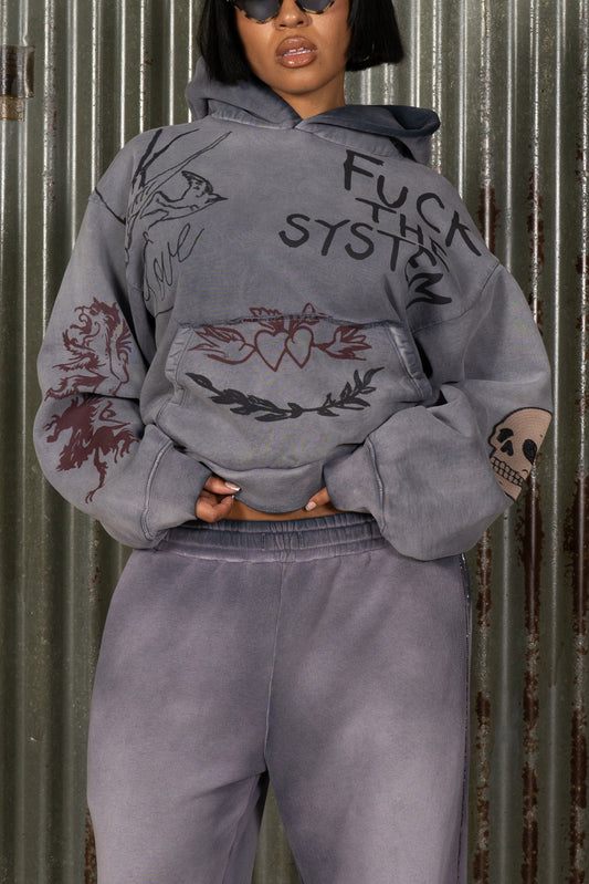 Fuck The System Hoodie Woman