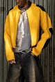Night Rider Leather Jacket - Yellow