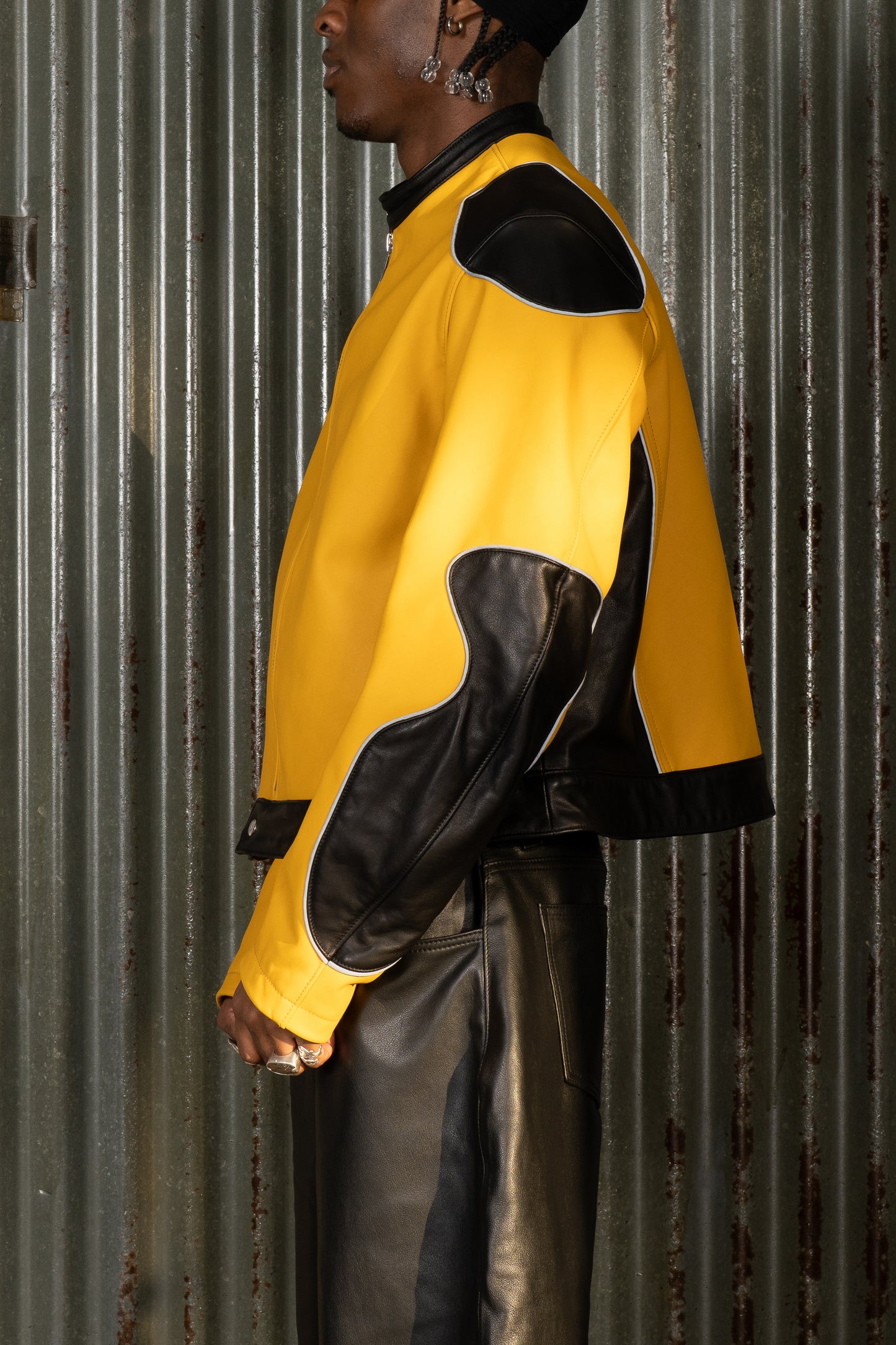 Night Rider Leather Jacket - Yellow