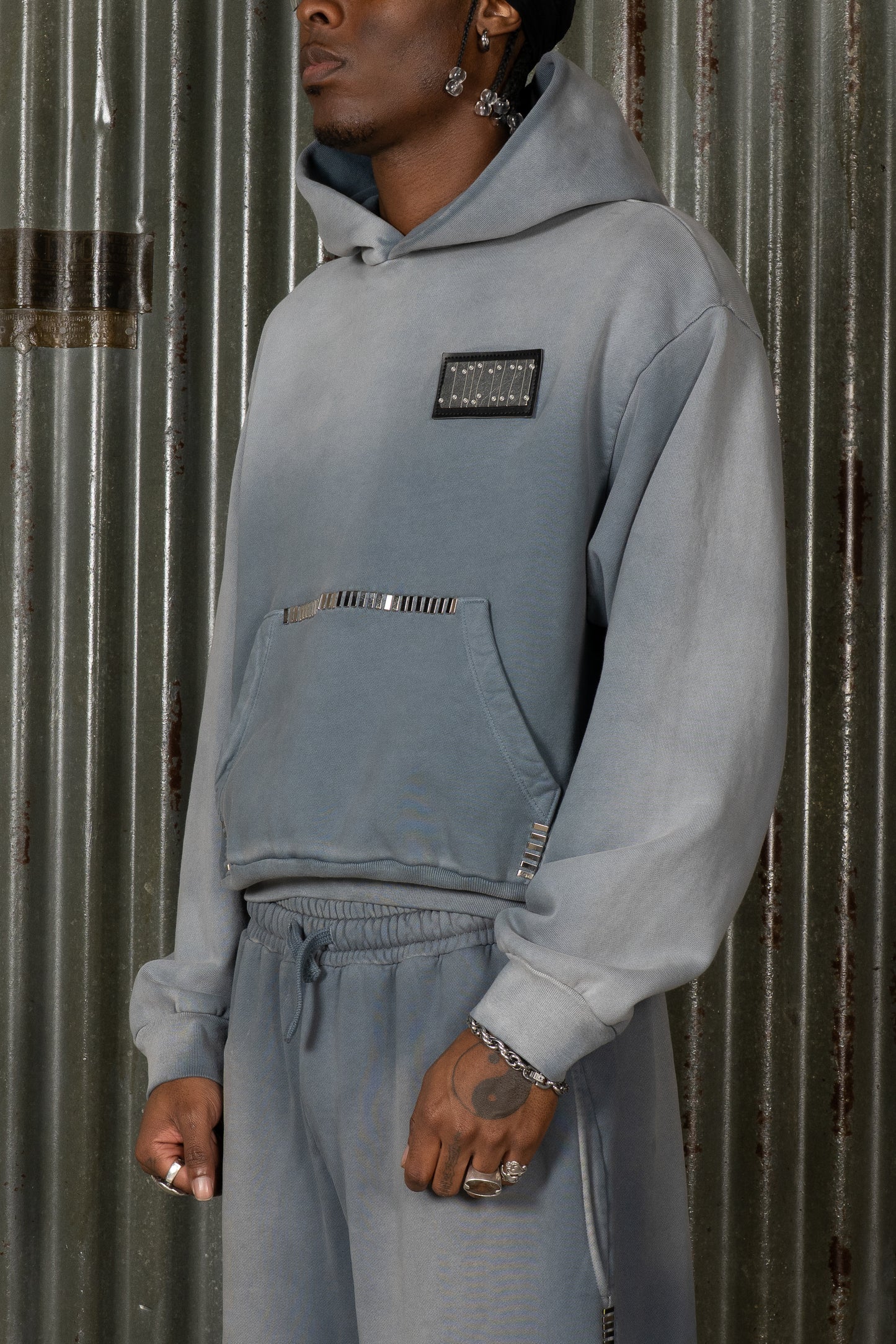 CHROME STITCH HOODIE - GREY