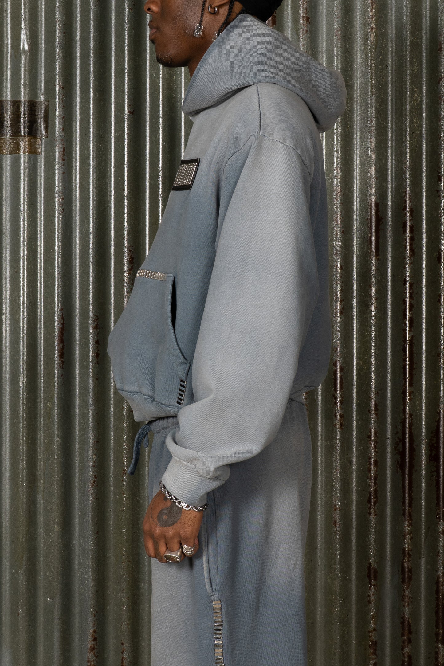 CHROME STITCH HOODIE - GREY