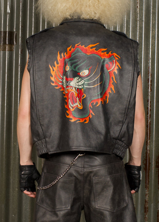 RAGE LEATHER VEST - BITE ME