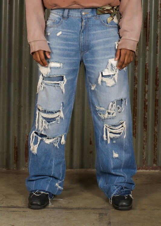 DOUBLE STACK DENIM PANT