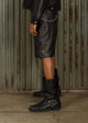 BUSINESS LEATHER SHORT - BLACK