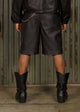 BUSINESS LEATHER SHORT - BLACK