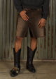 SWITCHBLADE DENIM SHORT - BROWN