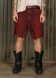SWITCHBLADE DENIM SHORT - RED