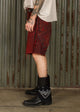 SWITCHBLADE DENIM SHORT - RED
