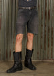 CHOPPER DENIM SHORT - CHARCOAL
