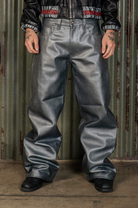 INNER TUBE LEATHER PANT - METAL